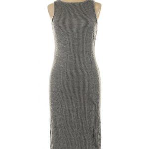 Caution to the wind Vertical stripe midi